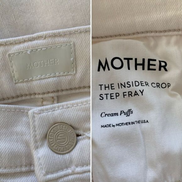 Mother The Insider Crop Step Fray in Cream Puffs Size 25 - Picture 10 of 12